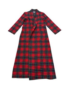 Vintage 1980s Pendleton Tartan Wool Robe Made in USA